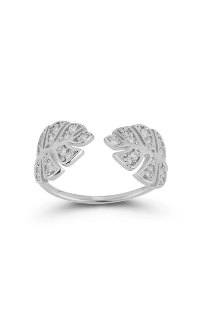 Ember Fine Jewelry 14k White Gold & Diamond Leaf Ring In Multi