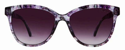 Suzy Levian Women's Purple Tortoise Square Lens Sunglasses