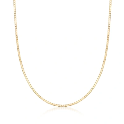 Ross-simons 1.4mm 14kt Yellow Gold Box Chain Necklace In Multi