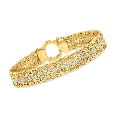 Ross-simons Cz Byzantine Bracelet In 18kt Gold Over Sterling In Multi