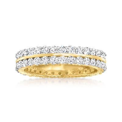 Ross-simons Diamond 2-row Eternity Band In 14kt Yellow Gold In White