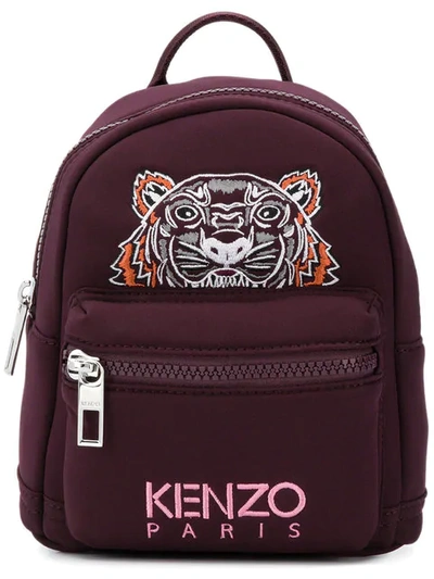 Kenzo Tiger Embroidered Neoprene Backpack In Pink