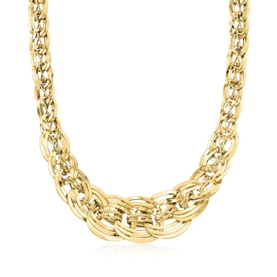 Ross-simons Italian 18kt Yellow Gold Interlocking Link Necklace In Multi