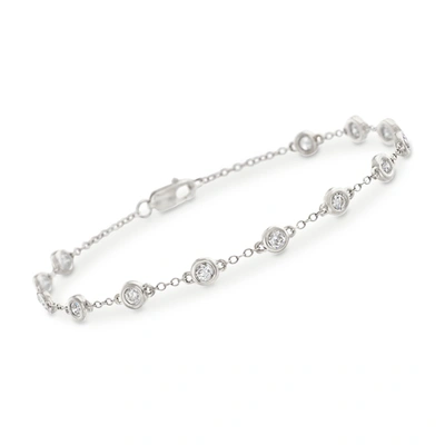 Ross-simons Diamond Station Bracelet In 14kt Yellow Gold In Multi