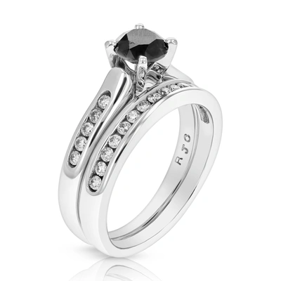 Vir Jewels 1 Cttw Black Diamond Wedding Engagement Ring Bridal Set 14k White Gold