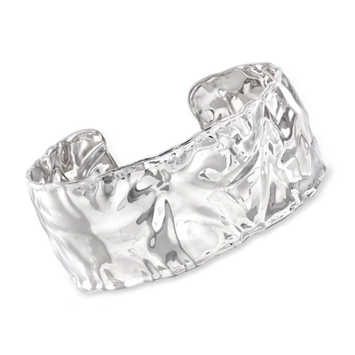 Ross-simons Italian Sterling Silver Hammered Cuff Bracelet In Multi