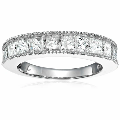 Vir Jewels 1 Cttw Princess Diamond Wedding Band Milgrain Channel 14k White Or Yellow Gold