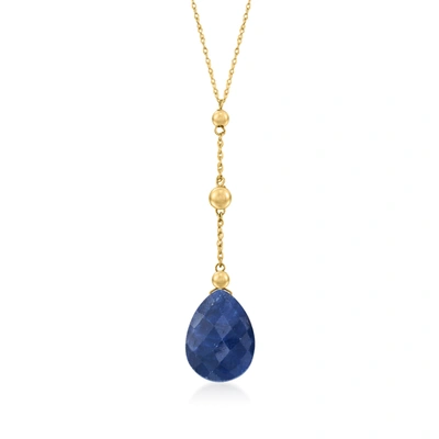 Ross-simons Sapphire Y-necklace In 14kt Yellow Gold In Multi