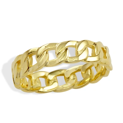 Savvy Cie Jewels Wide Chain Band In Yellow