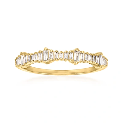 Ross-simons Baguette Diamond Ring In 14kt Yellow Gold In White