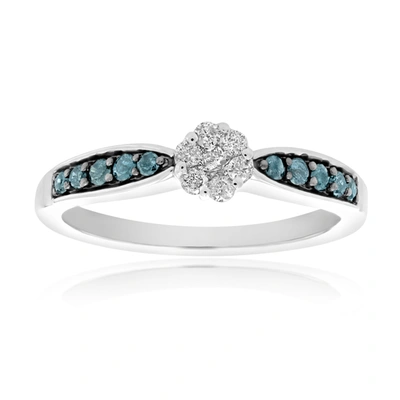 Vir Jewels 1/3 Cttw Blue Diamond Solitaire Ring 10k White Gold