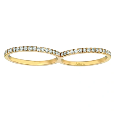 Ariana Rabbani Double Diamond Ring In Gold