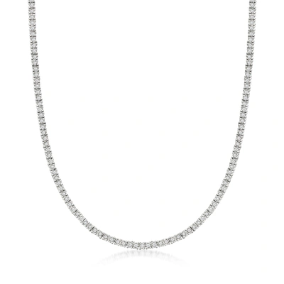 Ross-simons Diamond Tennis Necklace In Sterling Silver In Multi