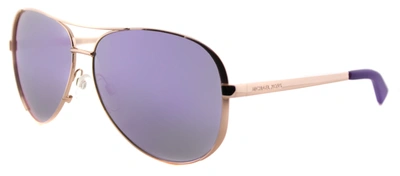Michael Kors Chelsea Mk 5004 10034v Unisex Aviator Sunglasses In Gold