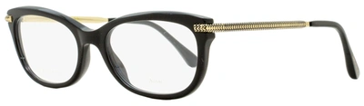 Jimmy Choo Women's Rectangular Eyeglasses Jc217 807 Black/gold 54mm In Multi