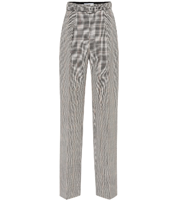 Givenchy Houndstooth Wool-Blend Trousers In Black | ModeSens