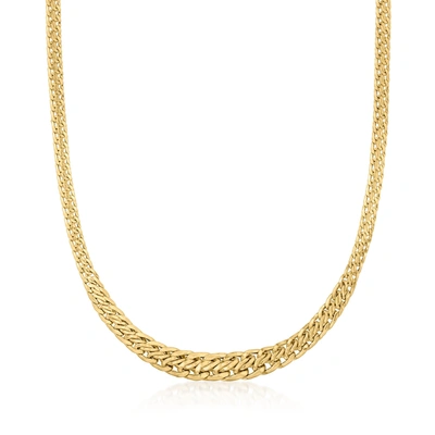 Ross-simons Italian 14kt Yellow Gold Graduated Modified Wheat-link Necklace In Multi
