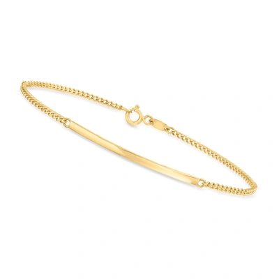 Canaria Fine Jewelry Canaria 10kt Yellow Gold Cable Chain Bar Bracelet In Multi