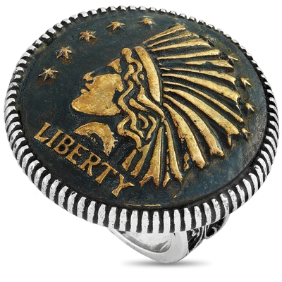King Baby Silver Statement Headdress Ring In Multi