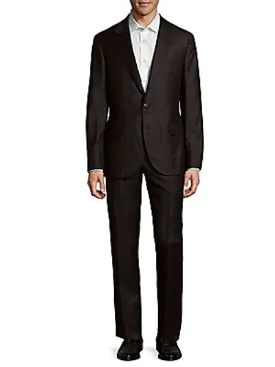 Brunello Cucinelli Checkered Wool Suit In Black