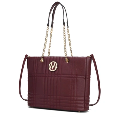 Mkf Collection By Mia K Alyne Vegan Leather Women's Tote Bag In White