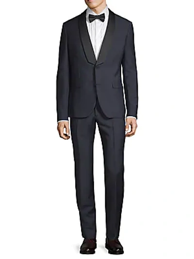 Valentino Shawl Lapel Suit In Navy