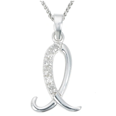 Vir Jewels Pick Your Letter! .925 Sterling Silver Alphabet Pendant 1/8 Cttw Diamond In Multi
