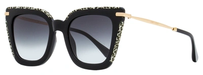 Jimmy Choo Women's Square Sunglasses Ciara /g Fp39o Black/leopard 52mm In Multi