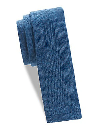 Hugo Boss Textured Cotton Tie In Aqua