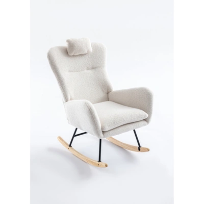 Simplie Fun Rocking Chair In Velvet