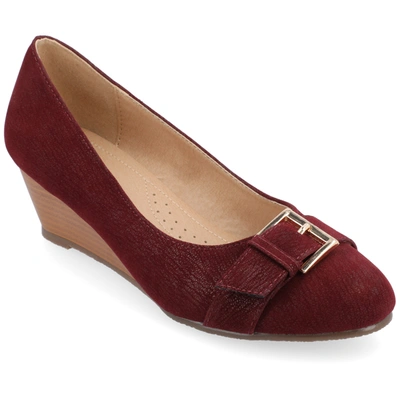 Journee Collection Collection Women's Comfort Graysn Wide Width Wedge In Pink