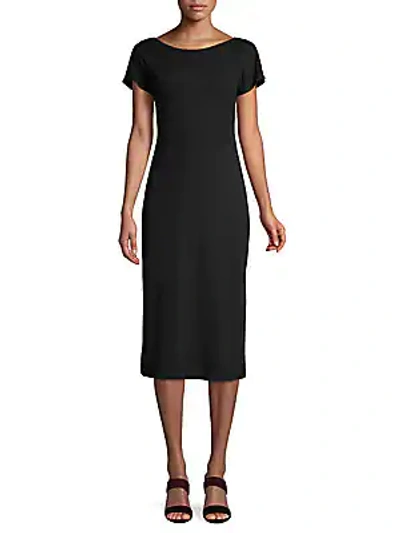 Theory Andrizza Short-sleeve Cotton Dress In Black