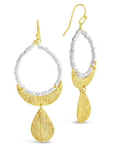 Sterling Forever Beaded Dangle Earrings With Charm In White