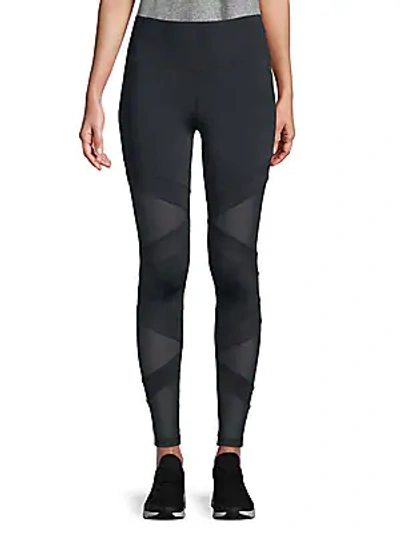 Zobha Active Zigzag Leggings In Black Iris