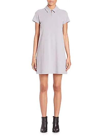 Opening Ceremony Pique Short-sleeve Polo Dress In Heather Grey