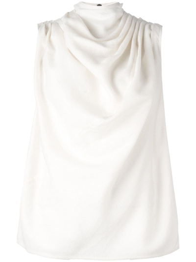 Rick Owens 'claudette' Draped Top In White