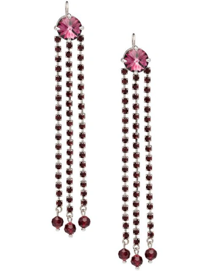 Miu Miu Crystal Earrings In Red