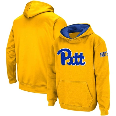 Colosseum Kids' Youth   Gold Pitt Panthers Big Logo Pullover Hoodie
