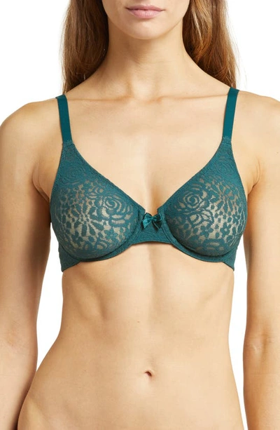 Wacoal Halo Lace Convertible Bra In Dark Sea