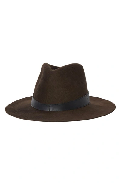 Janessa Leone Raleigh Wool Felt Fedora In Dark Brown