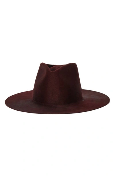 Janessa Leone Sabine Wool Felt Fedora In Burgundy