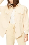 Billabong So Stoked Cord Shirt Jacket In Antique White 2