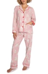 Pj Salvage Polar Bear Polka Dot Cotton Flannel Pajamas In Pink Dream/polar Bears