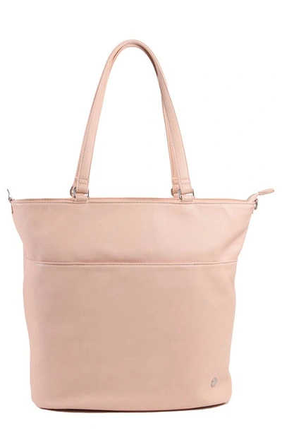 Little Unicorn Babies' Citywalk Faux Leather Diaper Tote In Blush
