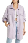 Free People We The Free Ruby Fleece Shirt Jacket In Lupine