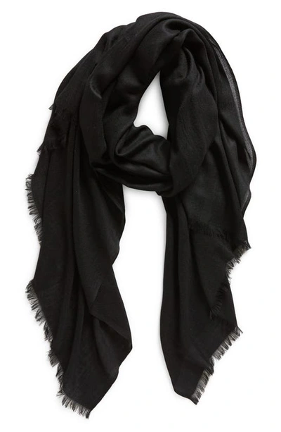 Vince Lightweight Cashmere Scarf In Black