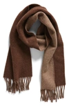 Polo Ralph Lauren Classic Reversible Wool Blend Scarf In Nutmeg/ Brown Heather