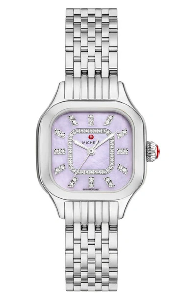 Michele Meggie Diamond Dial Bracelet Watch, 29mm In Silver - Nordstrom Exclusive