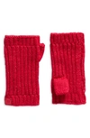 Ugg Chunky Fingerless Gloves In Cerise