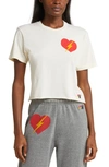 Aviator Nation Bolt Heart Cotton Blend Graphic T-shirt In Vintage White
